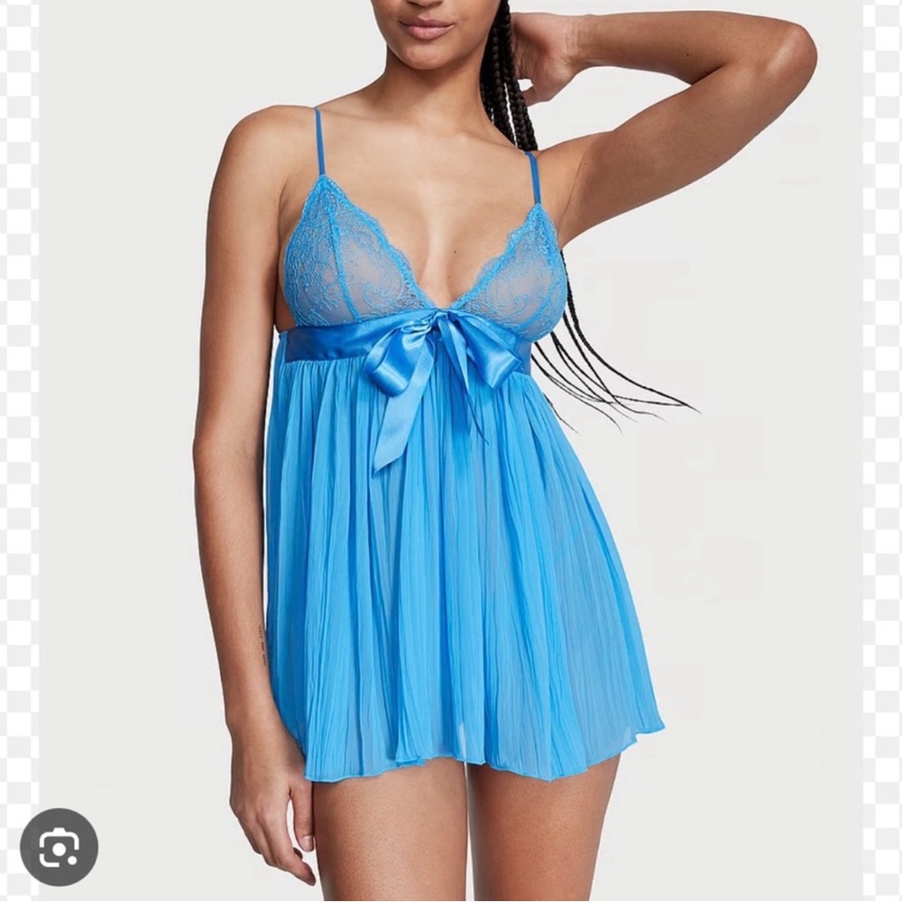 Victoria's Secret lingerie blue babydoll dress
